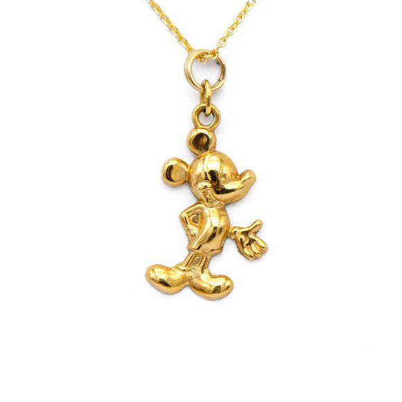 Mickey mouse 14k gold necklace Clearance